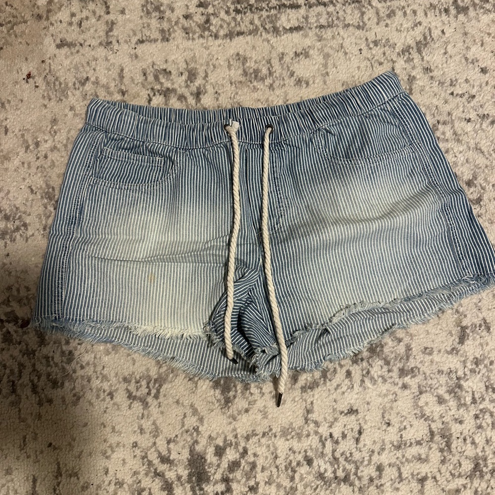 Blue Striped Women's Shorts